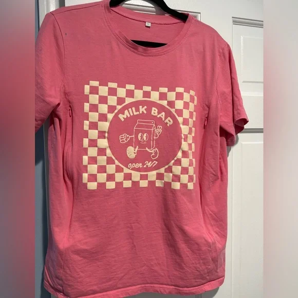 Giftifymama The Milk Bar Nursing Tee with side zips -L - Picture 4 of 7